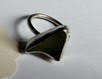 Seafoam seaglass heart shaped flush bezel sterling silver ring