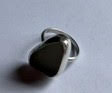 Seafoam seaglass ring with flush bezel half round band sterling silver
