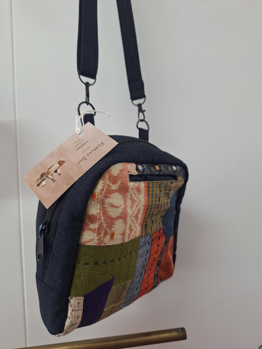 Japanese silk patch bag