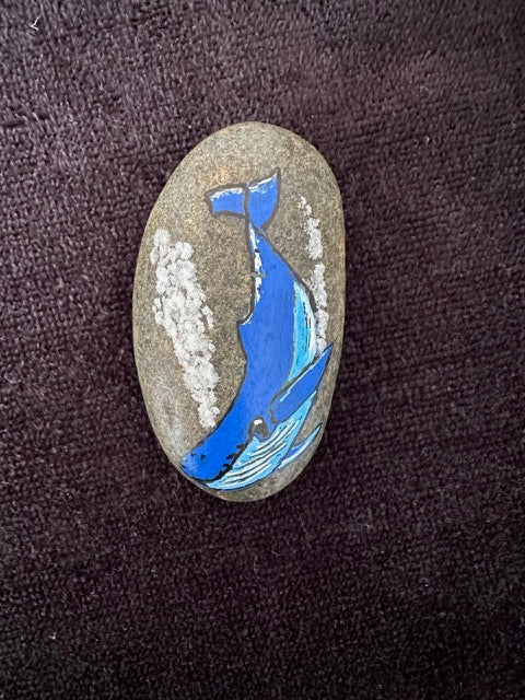 Blue whale on rock