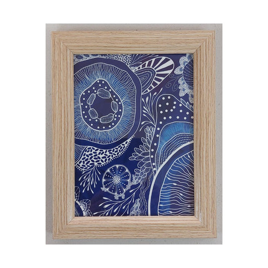 Abstract Blue print 14 x 19 cm