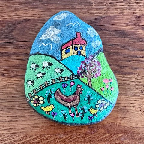 Farm Scene on Rock