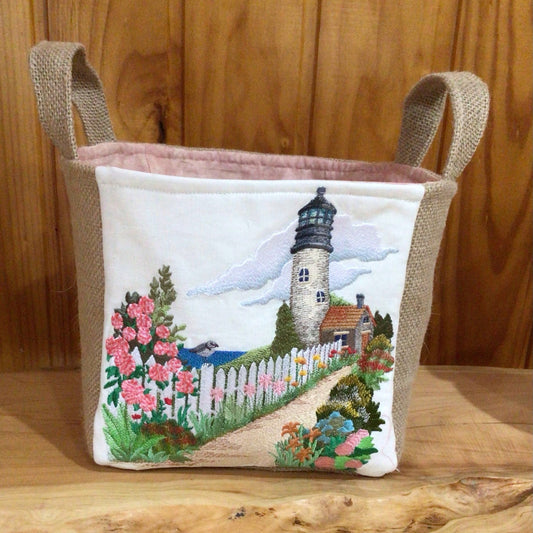 Lighthouse Hessian Basket