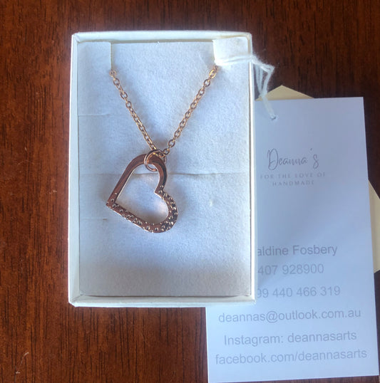 Necklace Stamped Heart