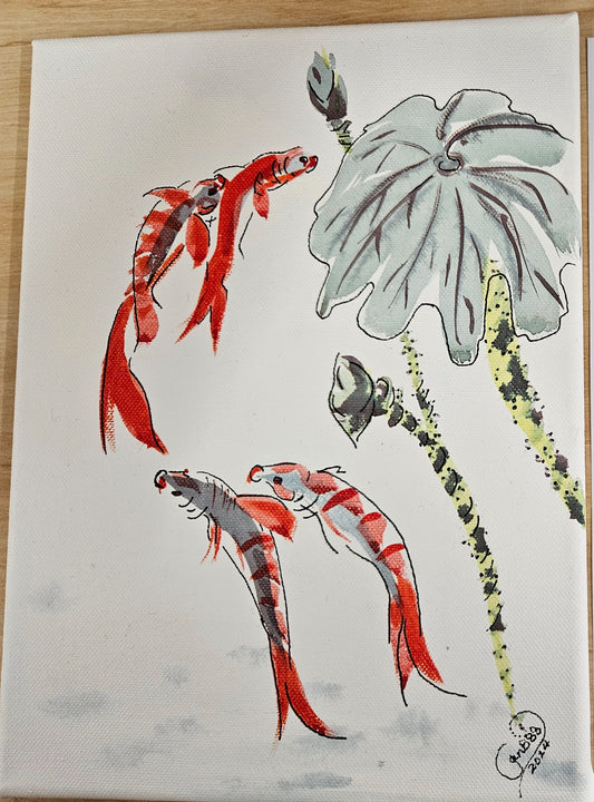 Koi in Lotus