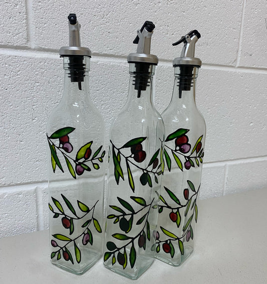 Painted Olive Oil Bottle