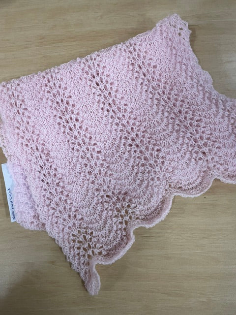Pink knitted scarf