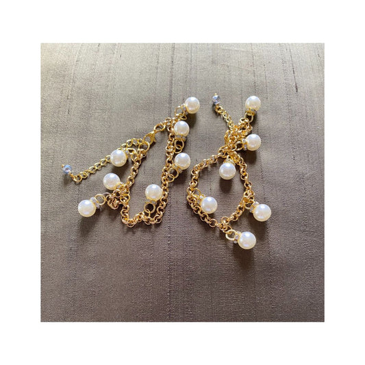 Gold Chain and Crystal Beads