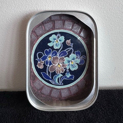 Lilac and Blue Flowers tinny mosaic