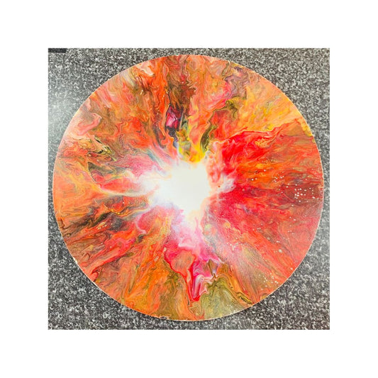 Explosion of Red Acrylic Pour