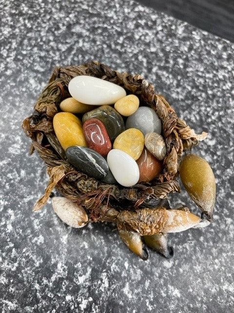 Seaweed Basket with Polished Stones