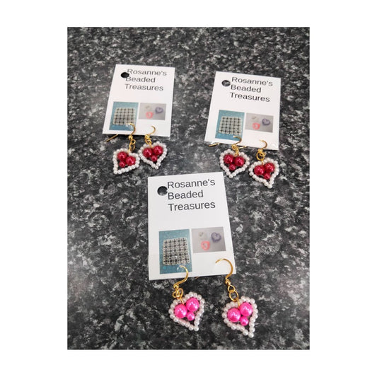 Beaded Heart Earrings