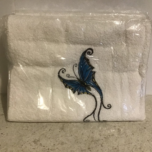 Butterfly Embroidered Bath Towel