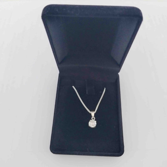 Zircon with Sterling Silver Mount and Chain