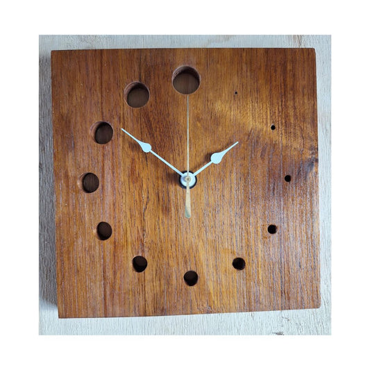Wall clock - blackwood/holes