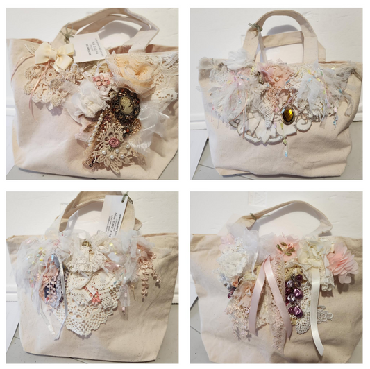 Boho Shabby Chic small Tote Bags