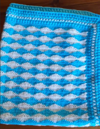 Blue/Blue Crochet Blanket