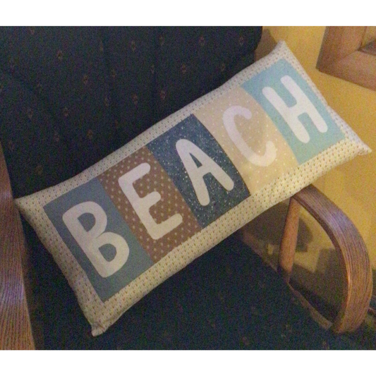 Patchwork Beach Cushion by Sue Walsh