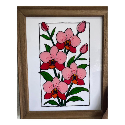 Painted Glass Orchids