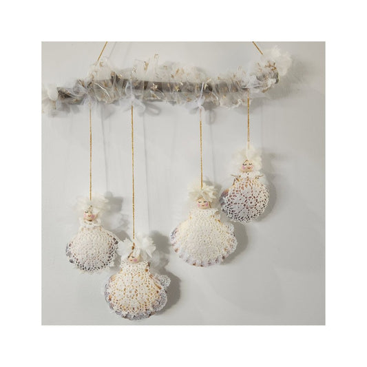 Scallop Shell Lace Angels Hanging